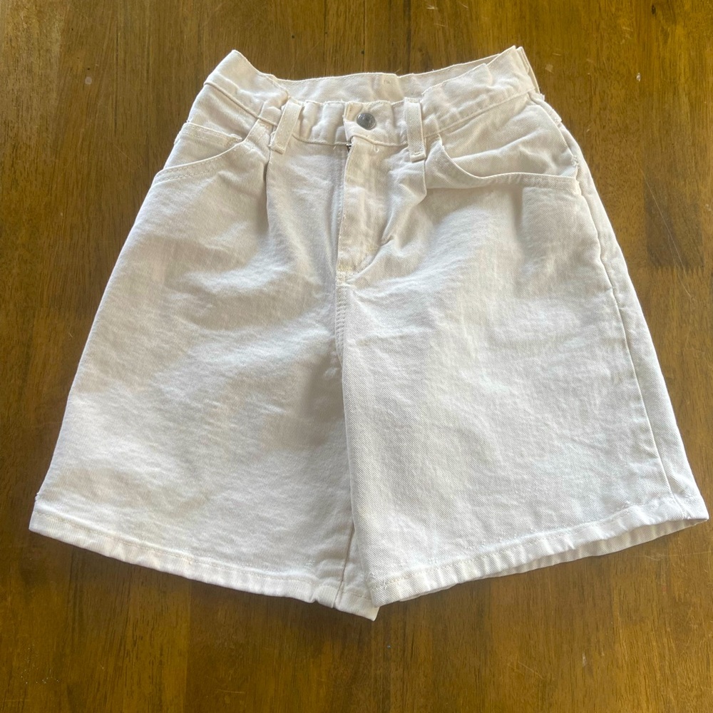 Lee 90's Vintage White Denim Shorts, Kids Size 10